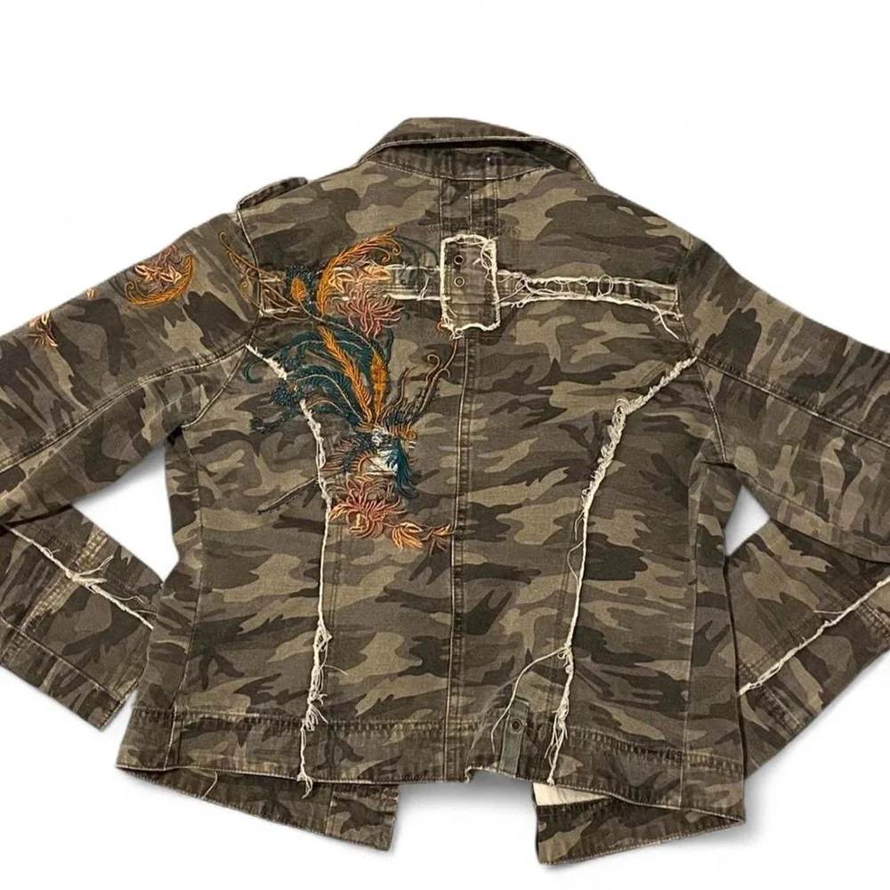 Y2K Vintage Wet Seal Camo Embroidery Jacket - Picture 4 of 6